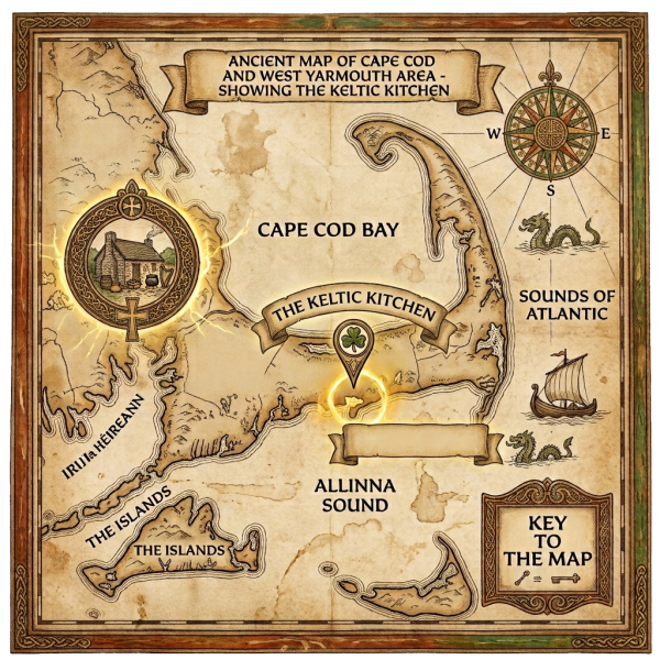 Ancient map of Cape Cod
